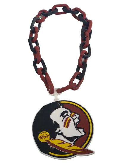 Florida State Seminoles Hype Chain Necklace 32 Inch FSU Football Garnet Gold Noles Unconquered Tomahawk Spear Osceola Gameday Fan Cave
