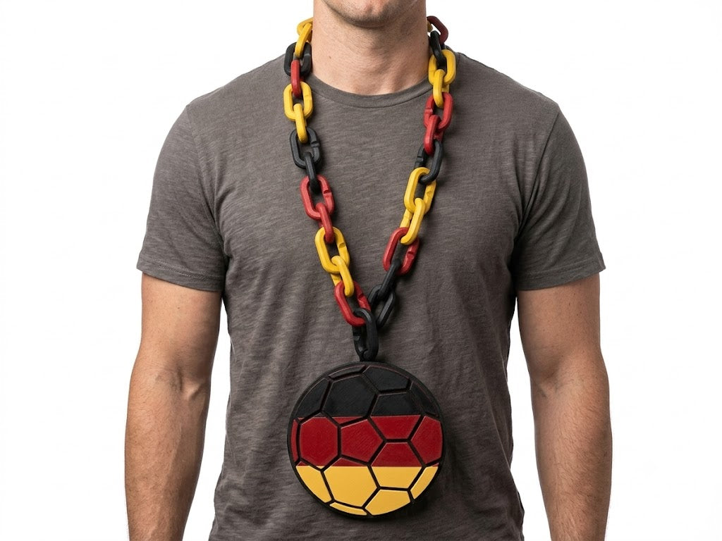 Germany Hype Chain Necklace - FIFA Football Soccer Die Mannschaft Jewelry | Germany Futbol Fan 32" Chain for World Cup Euros Matchday Fans