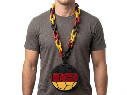 Germany Hype Chain Necklace - FIFA Football Soccer Die Mannschaft Jewelry | Germany Futbol Fan 32" Chain for World Cup Euros Matchday Fans