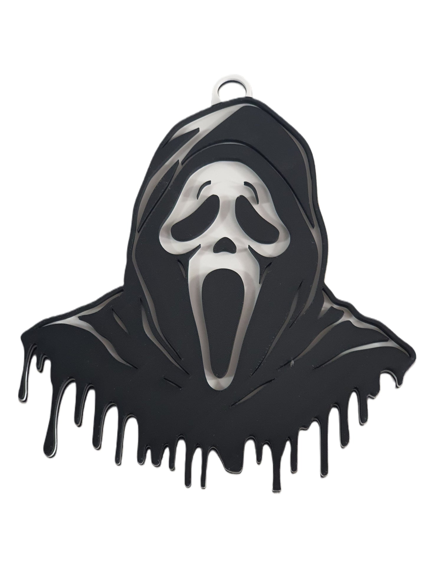 New Ghost Face Hype Chain Scream Mask 9x7" Pendant Necklace - Horror Movie Scream Mask Chain - Ghostface Costume Jewelry Accessory 32" Chain