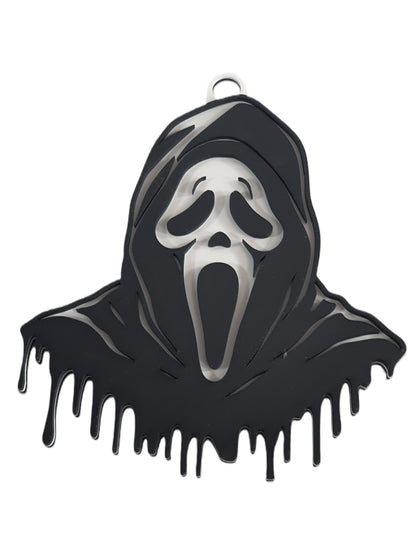 New Ghost Face Hype Chain Scream Mask 9x7" Pendant Necklace - Horror Movie Scream Mask Chain - Ghostface Costume Jewelry Accessory 32" Chain