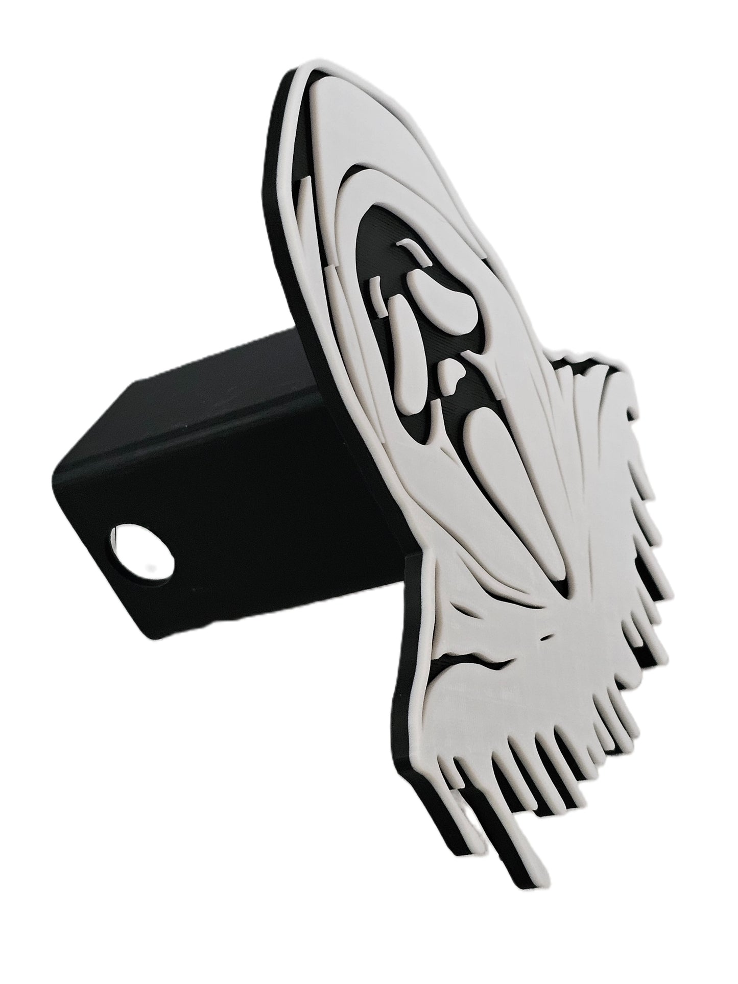 Ghost Trailer Hitch Plug Scream Mask Truck Receiver Cover Cap Horror Movie Decor Fits Standard 2 Inch Receivers For Truck SUV Jeep Fans