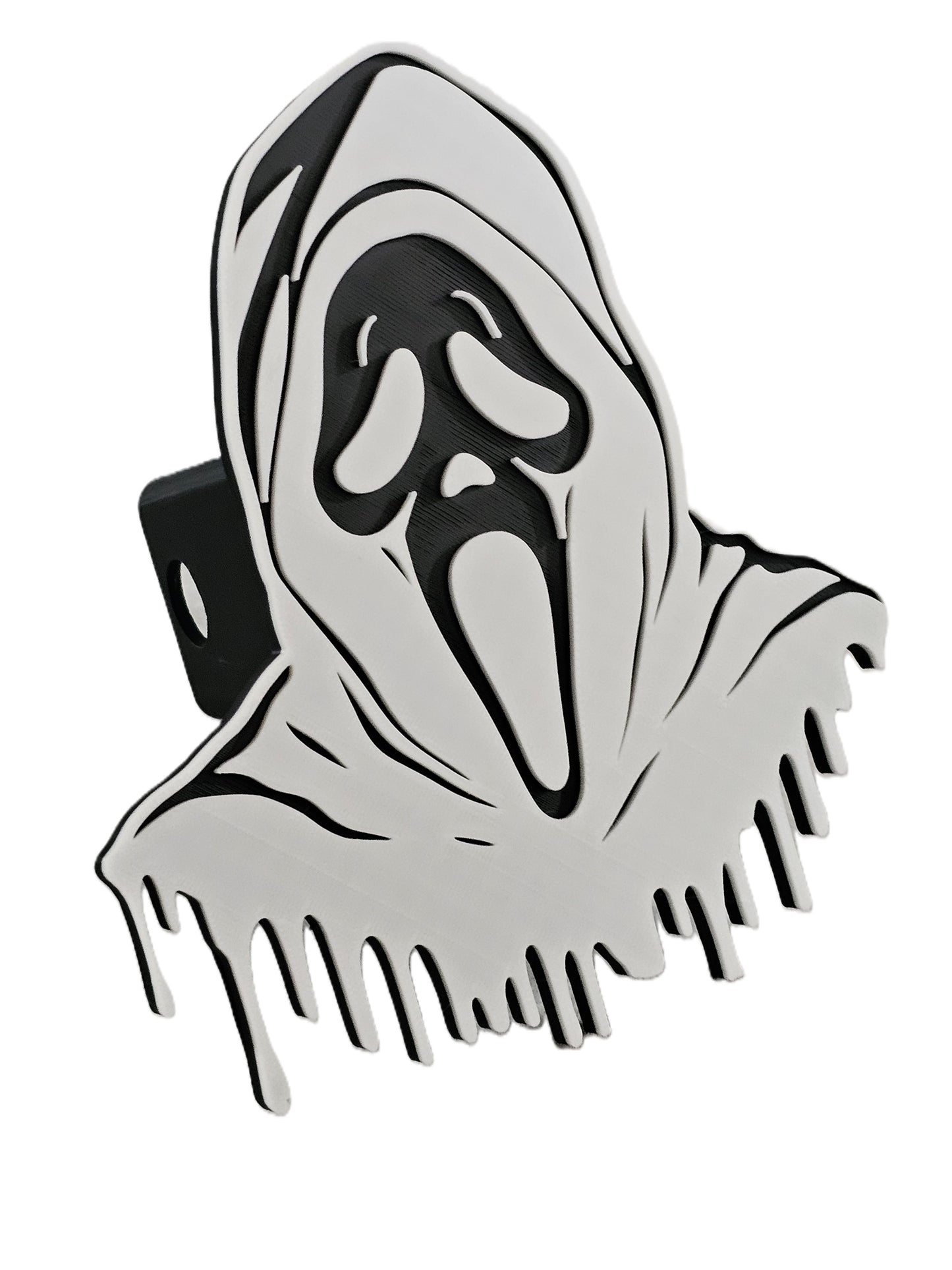 Ghost Trailer Hitch Plug Scream Mask Truck Receiver Cover Cap Horror Movie Decor Fits Standard 2 Inch Receivers For Truck SUV Jeep Fans