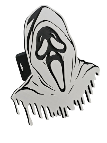 Ghost Trailer Hitch Plug Scream Mask Truck Receiver Cover Cap Horror Movie Decor Fits Standard 2 Inch Receivers For Truck SUV Jeep Fans