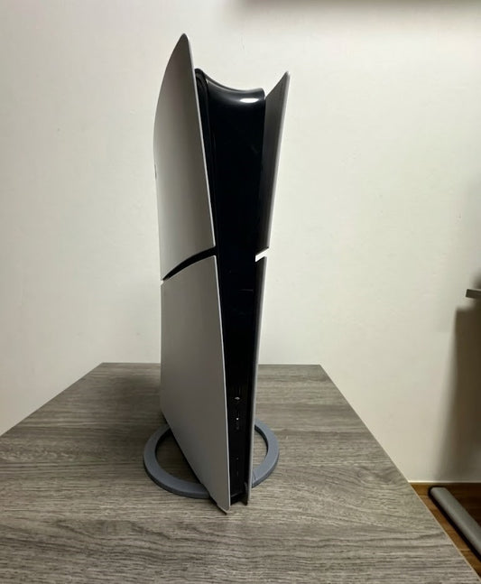 Gray PS5 Vertical Stand Desk Shelf Table – Home Organizer Display Rack for Room, Condo, Apartment – Space-Saving Gaming