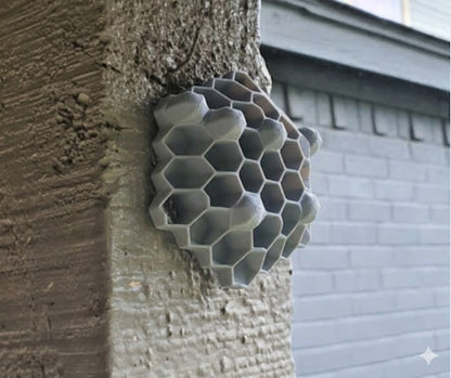 Chemical Free Wasp Nest Decoy Hornet Deterrent 3D Print Customizable Pack of 4 Gray