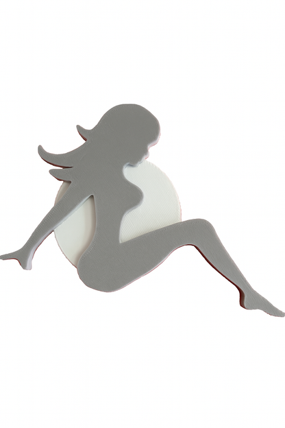 Lady Woman Trailer Hitch Cover Plug, Silhouette. Fits 2" Receiver. Custom Colors