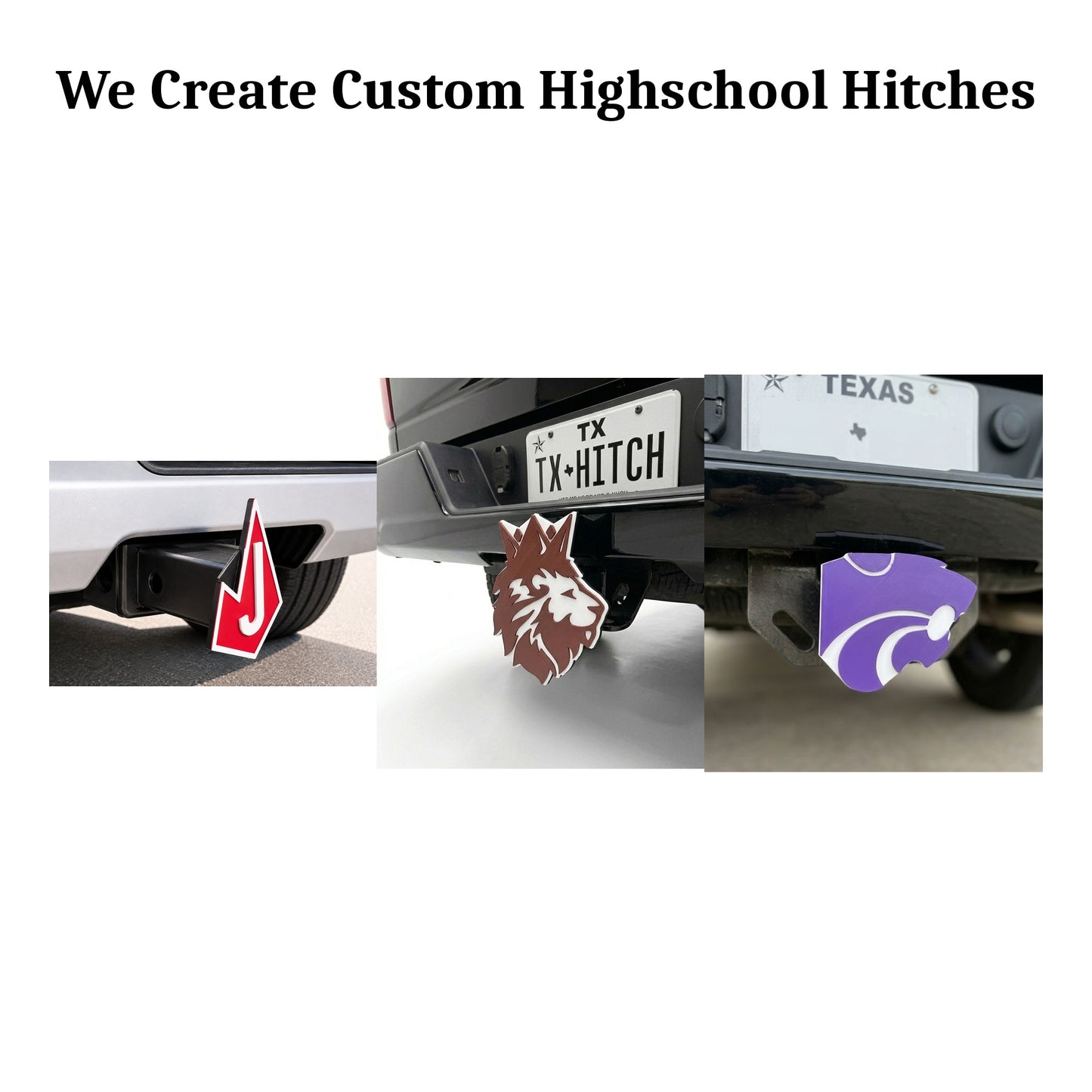 Custom High School Trailer Hitch Cover 2 Inch Receiver Tow Plug Cap for Truck SUV Car - Personalized Team Spirit Gift Football Alumni