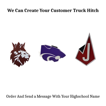 Custom High School Trailer Hitch Cover 2 Inch Receiver Tow Plug Cap for Truck SUV Car - Personalized Team Spirit Gift Football Alumni