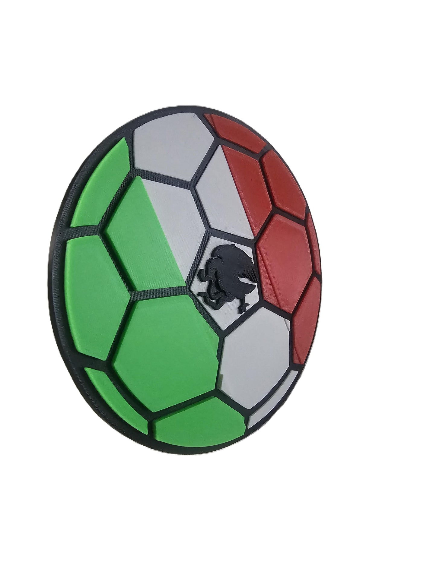 Mexican Flag Themed Soccer Ball Hitch Cover Cap Plug – Fits 2 Inch Receiver for Truck & SUV – FIFA World Cup Mexico Fan Trailer Accessory