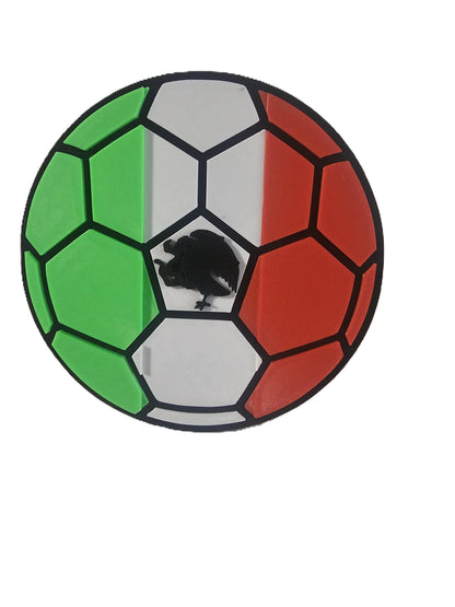 Mexican Flag Themed Soccer Ball Hitch Cover Cap Plug – Fits 2 Inch Receiver for Truck & SUV – FIFA World Cup Mexico Fan Trailer Accessory