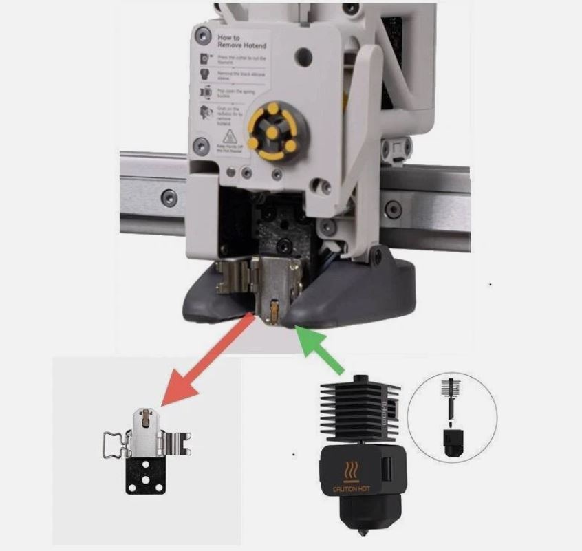 Hotend Kit For Bambu Lab A1/A1 mini Hotend Heating Assembly Hotend Replacement Blob Removal Aftercare