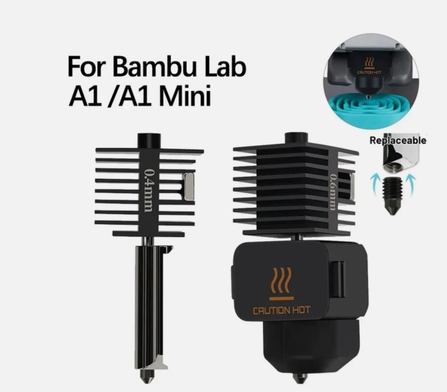 Hotend Kit For Bambu Lab A1/A1 mini Hotend Heating Assembly Hotend Replacement Blob Removal Aftercare
