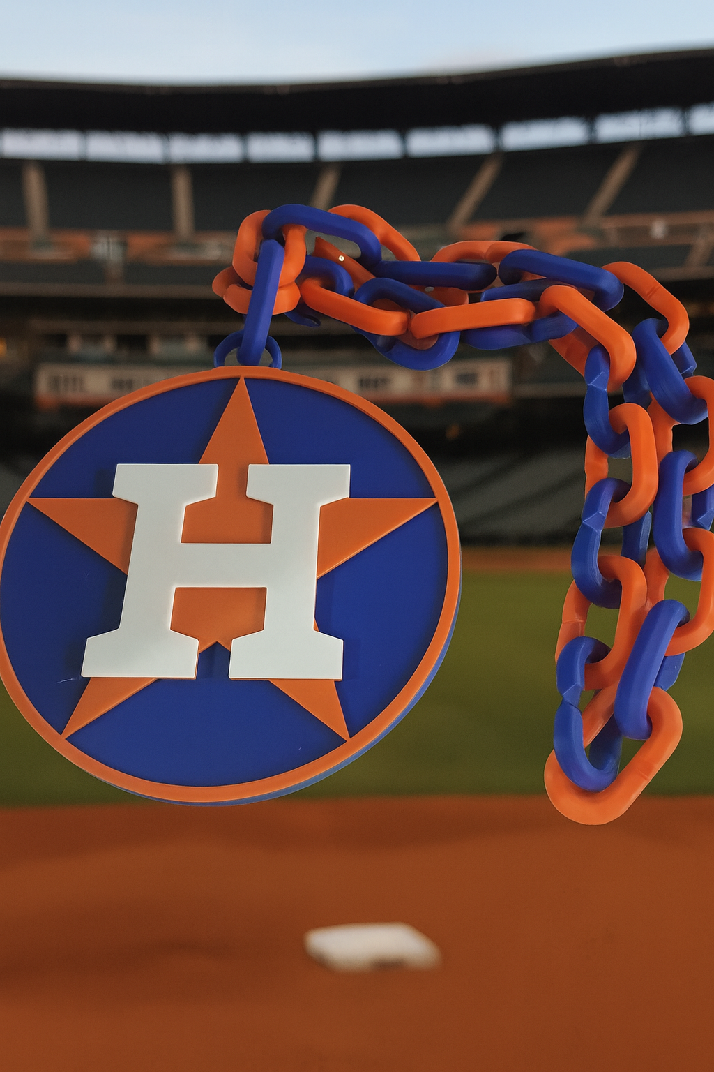 Houston Astros Big Logo Fan Hype Chain 32" Necklace MLB Baseball 3D Printed