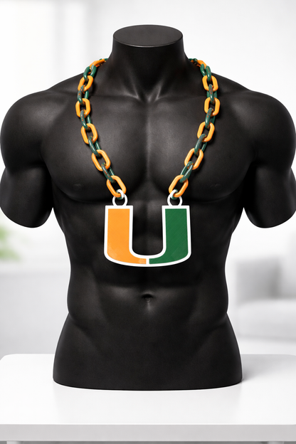 Miami Hurricanes Hype Fan Chain Pendant 32" Necklace College Football Sports