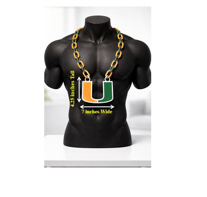 Miami Hurricanes Hype Fan Chain Pendant 32" Necklace College Football Sports