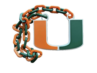 Miami Hurricanes Hype Fan Chain Pendant 32" Necklace College Football Sports