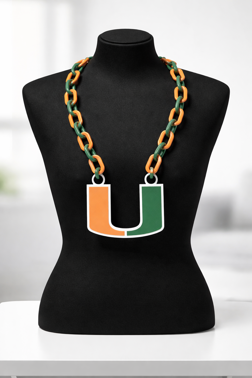Miami Hurricanes Hype Fan Chain Pendant 32" Necklace College Football Sports