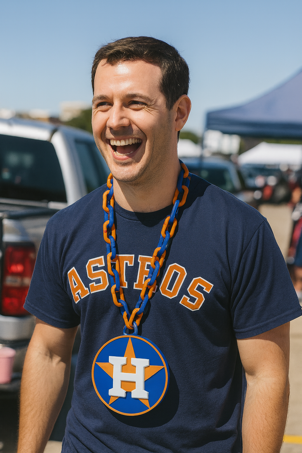 Houston Astros Big Logo Fan Hype Chain 32" Necklace MLB Baseball 3D Printed