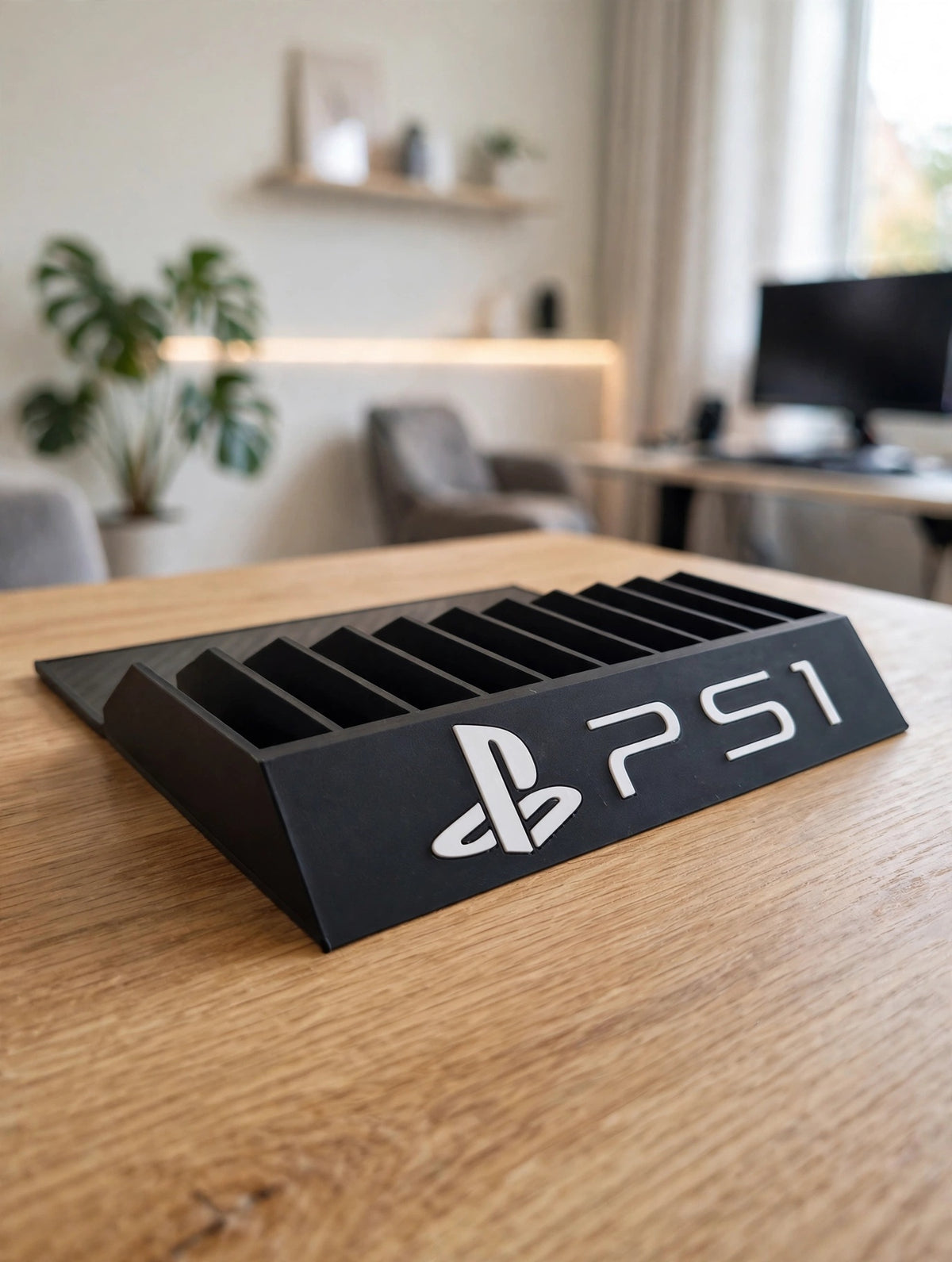 Sony PS1 Holder PlayStation 1 Videogame Organizer Space Saver Storage Display Rack Stand Console Collection Shelf Gaming Room Decor Tray