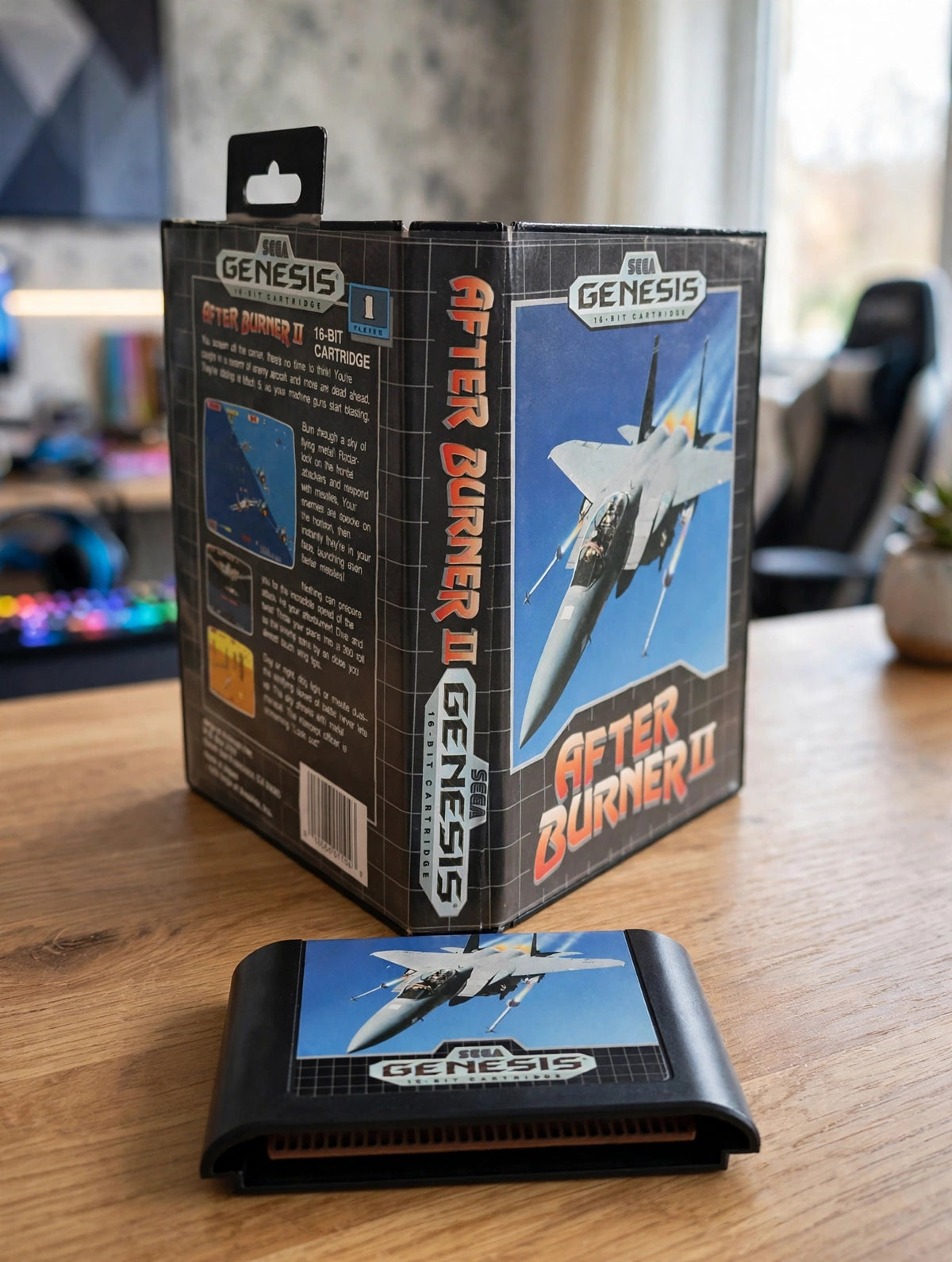 Sega After Burner II Genesis Box Case Shooter 1990 Retro Vintage Game Tested Collector Cartridge Original Classic Edition Arcade