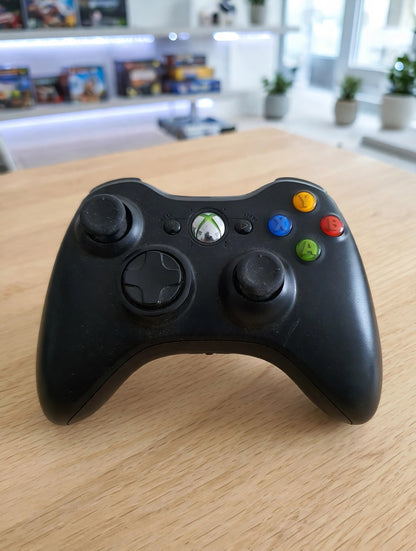 Xbox 360 Black Wireless Controller OEM Official Microsoft Gamepad ABXY Buttons Tested Working No Battery Pack
