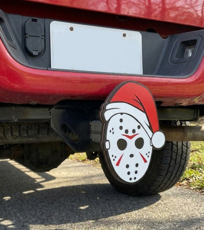 Jason Friday 13th Hockey Mask Trailer Hitch Plug Cap Christmas Hat Truck SUV Gift Receiver Cover