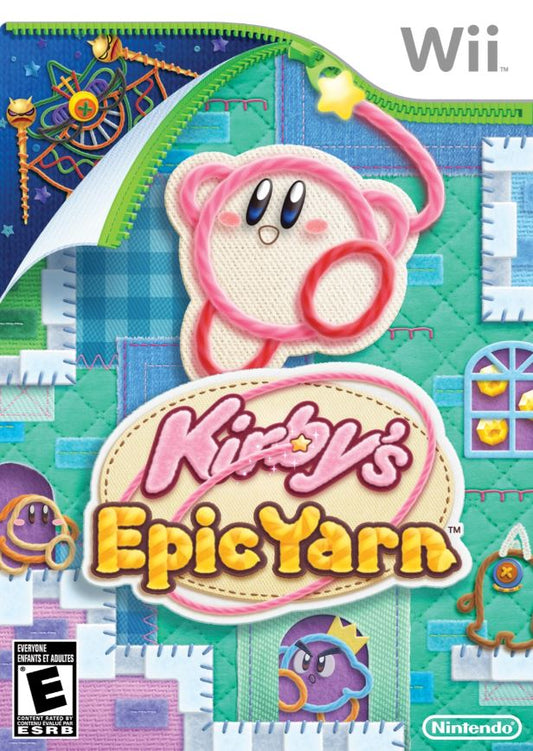 Kirby's Epic Yarn (Nintendo Wii) Videogame Disc Very Good Clean Tested Free Ship