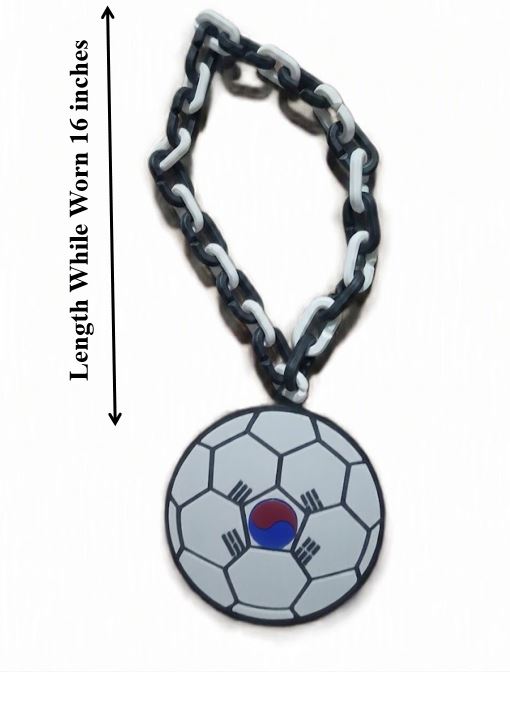 South Korea Hype Chain Necklace - FIFA Football Soccer Taegeuk Warriors Jewelry | Korea Futbol Fan Chain for World Cup Matchday Fans