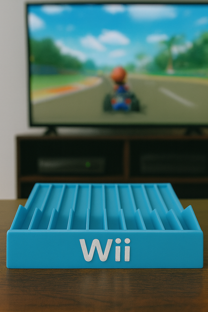 Blue Nintendo Wii Game Case Holder Organizer Display Rack RVL-001 RVL-101