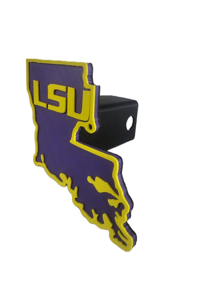 LSU Trailer Hitch Cover 2 Inch Receiver Cap Louisiana State University Tigers Tow Plug Louisiana Football Alumni Gift Truck SUV Jeep Car