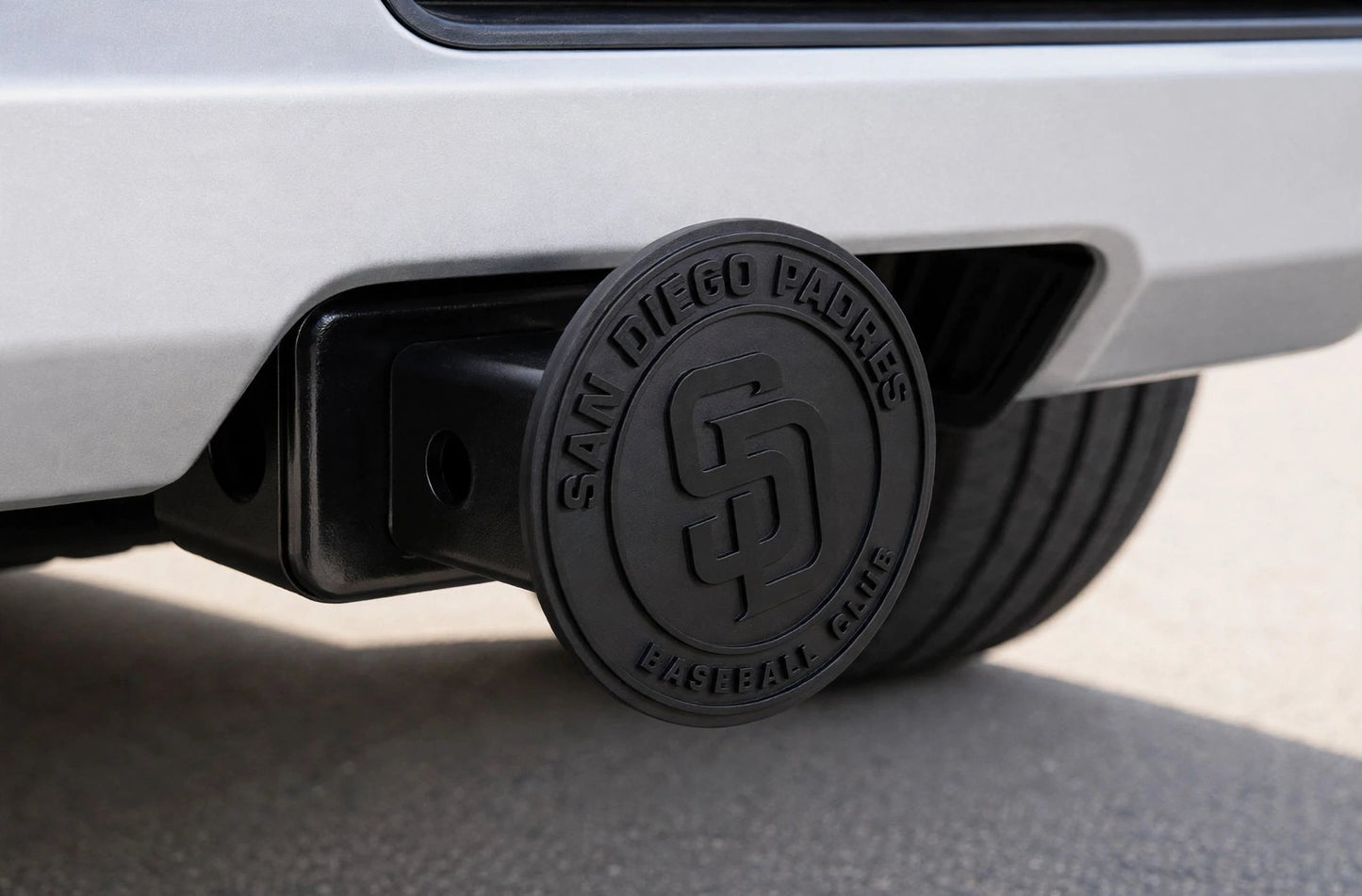 Black Out San Diego Padres Baseball Trailer Hitch Receiver Cover Tow Towing Plug Cap 2"