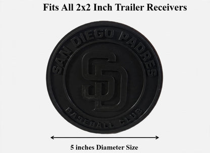Black Out San Diego Padres Baseball Trailer Hitch Receiver Cover Tow Towing Plug Cap 2"