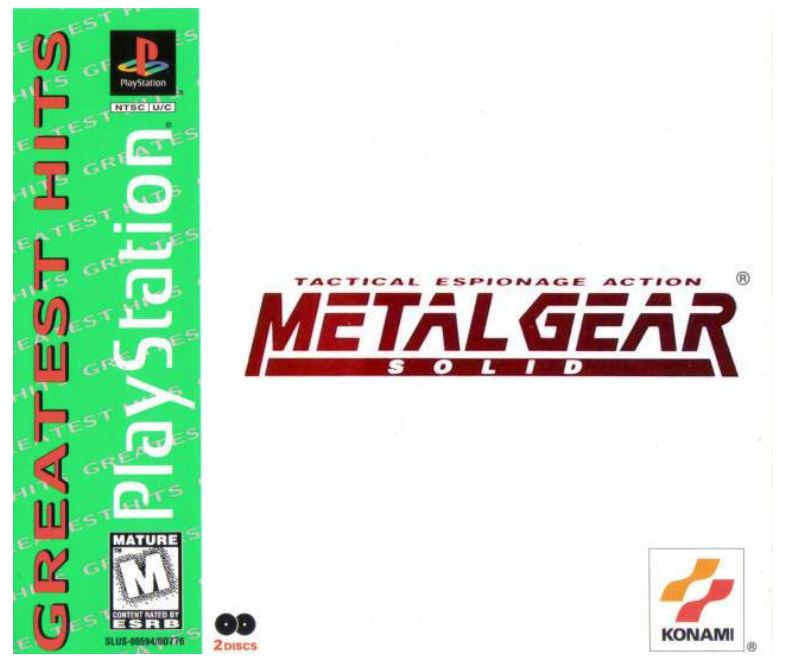 Metal Gear Solid 1998 Sony PlayStation 1 PS1 Disc and Case Tested Good