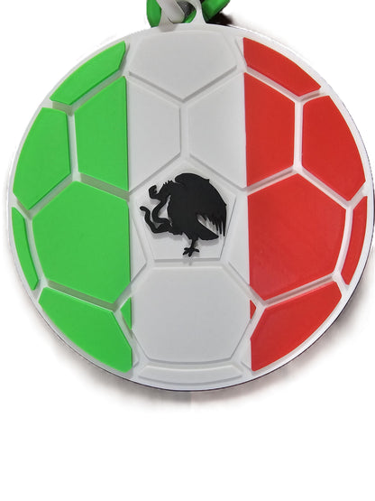 Mexico Flag Soccer Ball Hype Chain – 8" Pendant 32" Chain El Tri FIFA World Cup Necklace for Mexico Soccer Fans