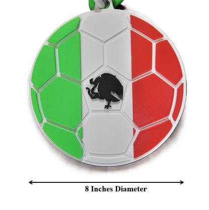 Mexico Flag Soccer Ball Hype Chain – 8" Pendant 32" Chain El Tri FIFA World Cup Necklace for Mexico Soccer Fans