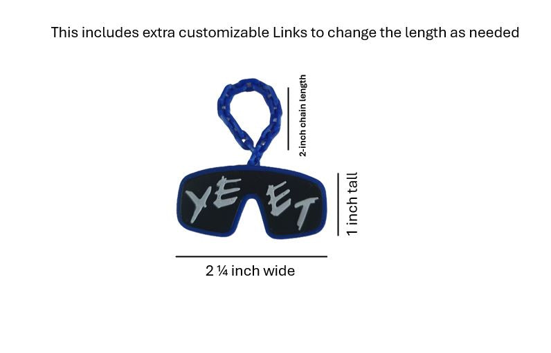 Mini Jey Uso Yeet Glasses Wrestling Necklace Chain 2" For Figures Toys