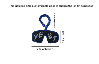 Mini Jey Uso Yeet Glasses Wrestling Necklace Chain 2" For Figures Toys