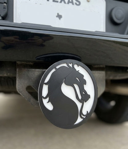 Mortal Kombat Dragon Trailer Hitch Cover Fits 2 Inch Receiver Truck SUV Jeep Car Pickup - Tow Hitch Plug Gaming Gift Video Game Collectible