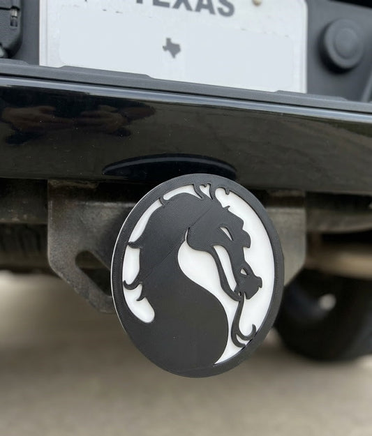 Mortal Kombat Dragon Trailer Hitch Cover Fits 2 Inch Receiver Truck SUV Jeep Car Pickup - Tow Hitch Plug Gaming Gift Video Game Collectible