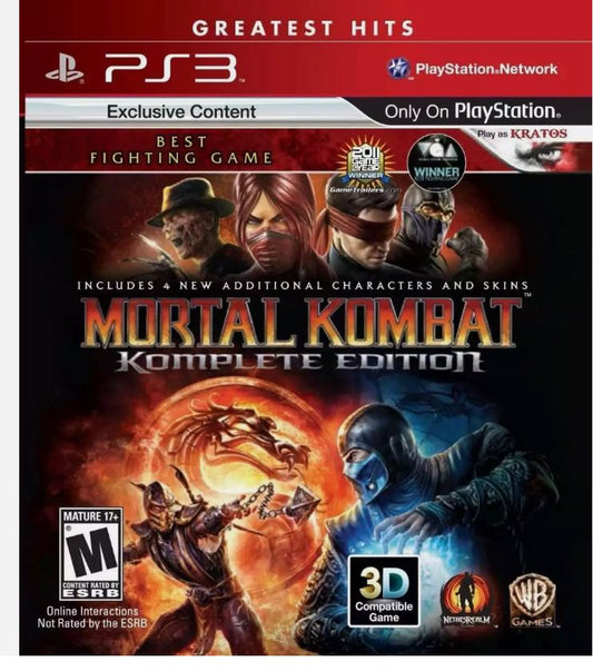 Mortal Kombat - Komplete Edition (Sony PlayStation 3, 2012) Very Good BLUS-30902