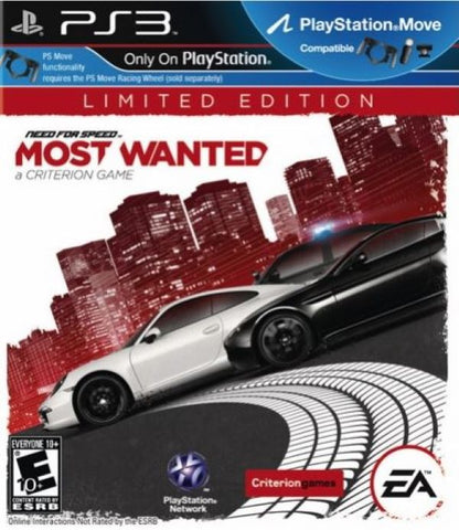 Need For Speed Most Wanted Limited Edition PS3 PlayStation 3 Racing Game Criterion EA 2012 Open World Cops Chase Multiplayer