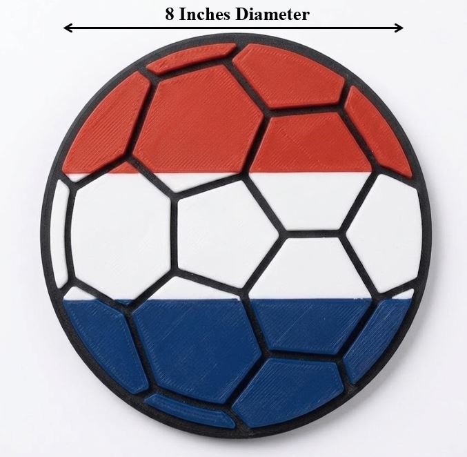 Netherlands Soccer Football World Cup Hype Chain Necklace - Oranje FIFA Jewelry | Netherlands Futbol Fan Chain 32in with 8in Emblem