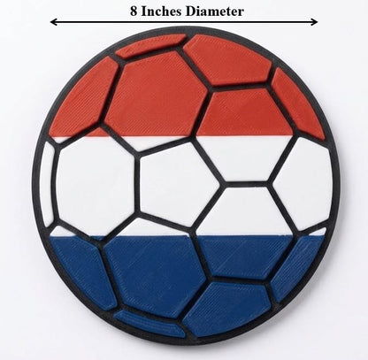 Netherlands Soccer Football World Cup Hype Chain Necklace - Oranje FIFA Jewelry | Netherlands Futbol Fan Chain 32in with 8in Emblem