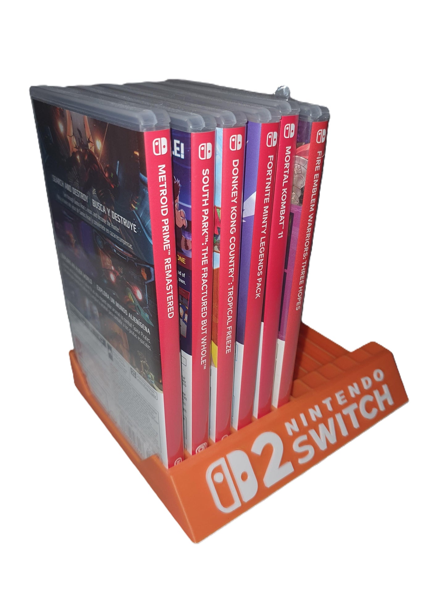 New Nintendo Switch 2 Videogame Case Holder Organizer Display Coral Neon Orange