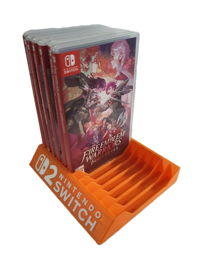 New Nintendo Switch 2 Videogame Case Holder Organizer Display Coral Neon Orange
