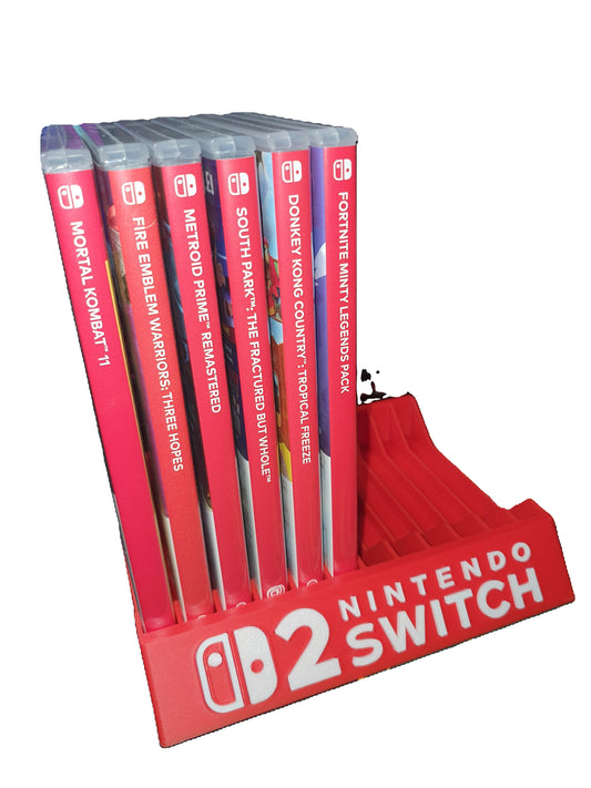 Nintendo Mario Red Switch 2 Videogame Case Holder Organizer Raised Letter BEE001