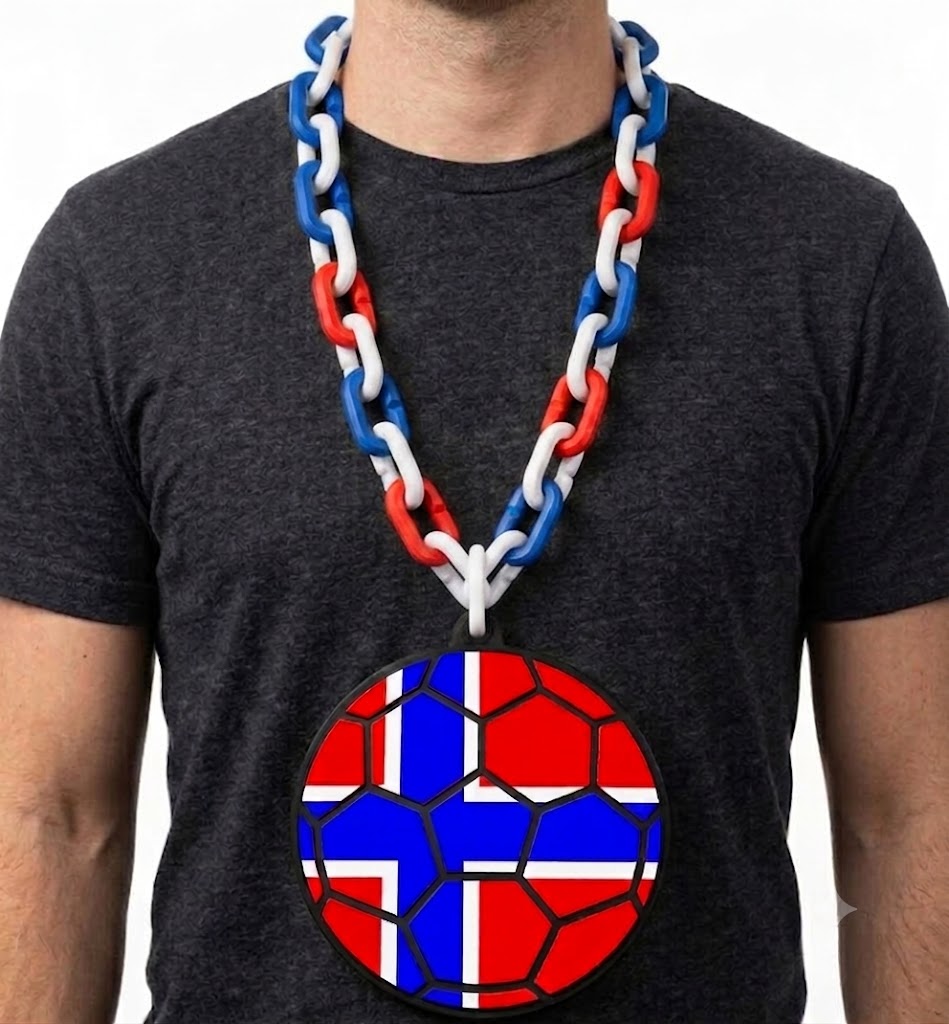 Norway Soccer Football World Cup Hype Chain Necklace - FIFA Jewelry | Norway Futbol Fan Chain for Matchday Supporters