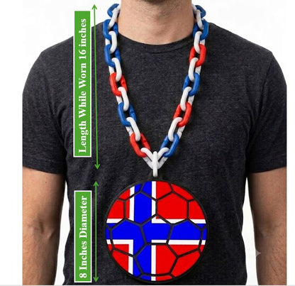 Norway Soccer Football World Cup Hype Chain Necklace - FIFA Jewelry | Norway Futbol Fan Chain for Matchday Supporters