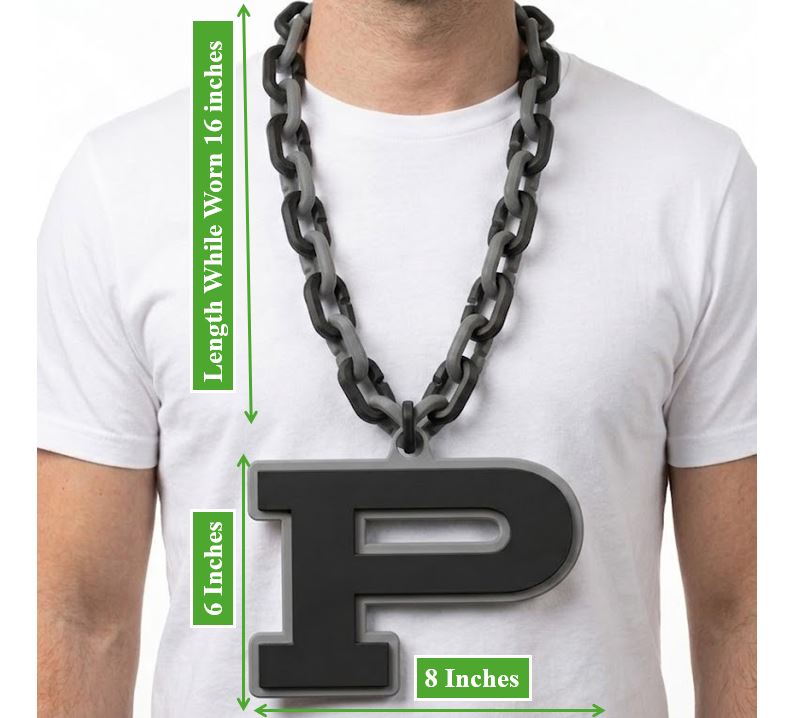High School Hype Chain Necklace – 32" Chain Sports Cheer Fan Jewelry for Football Basketball Baseball Kids Youth Teens Adults Unisex